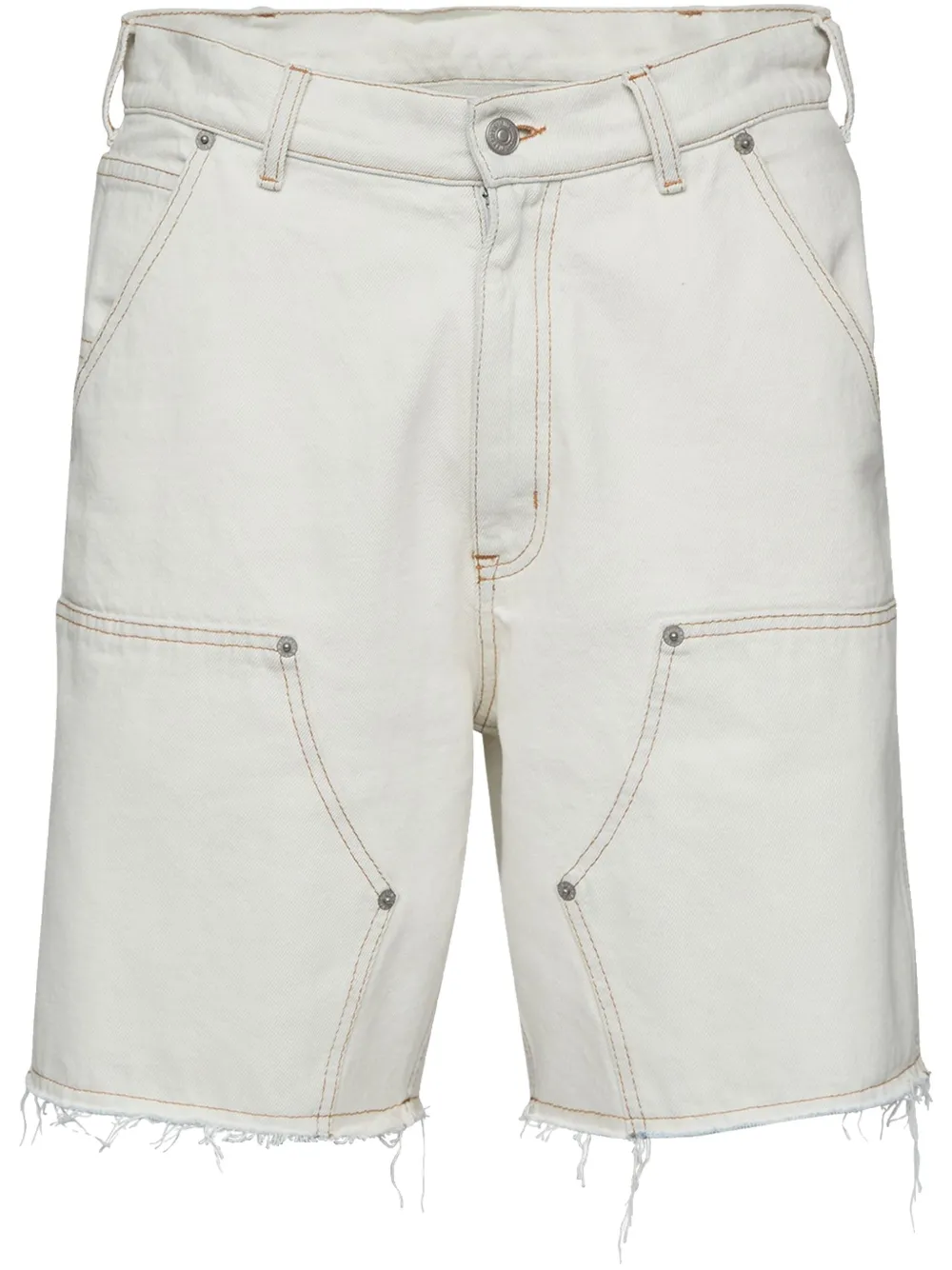 Numbers-motif denim shorts