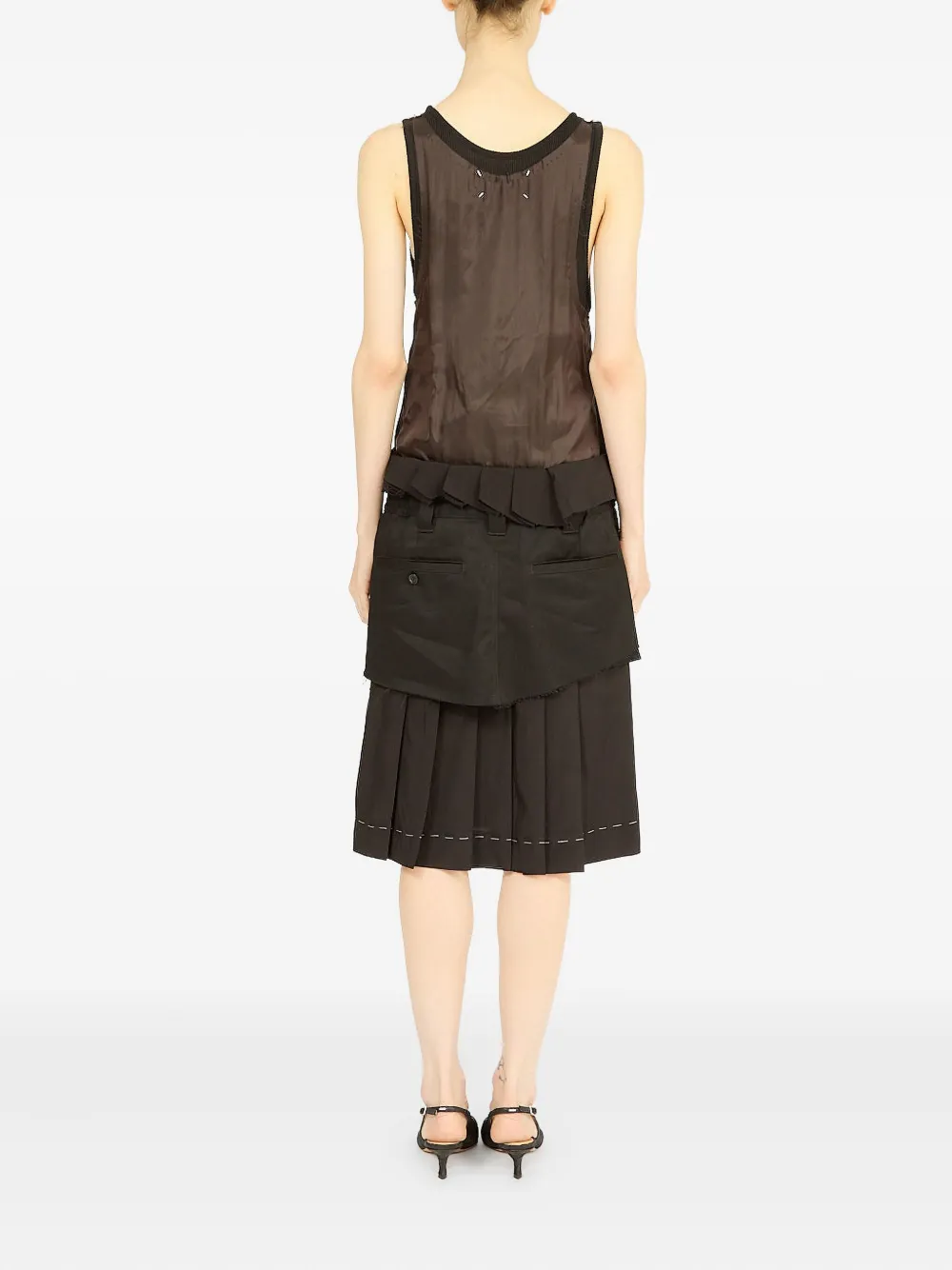 Maison Margiela Popeline midi-jurk Bruin