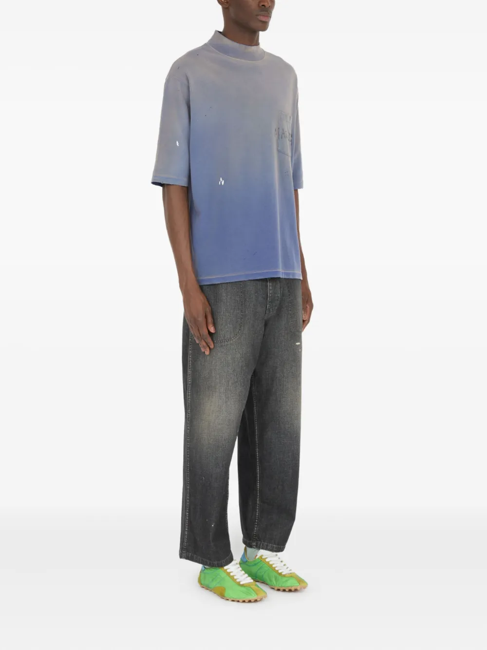 Maison Margiela T-shirt met logoprint Blauw