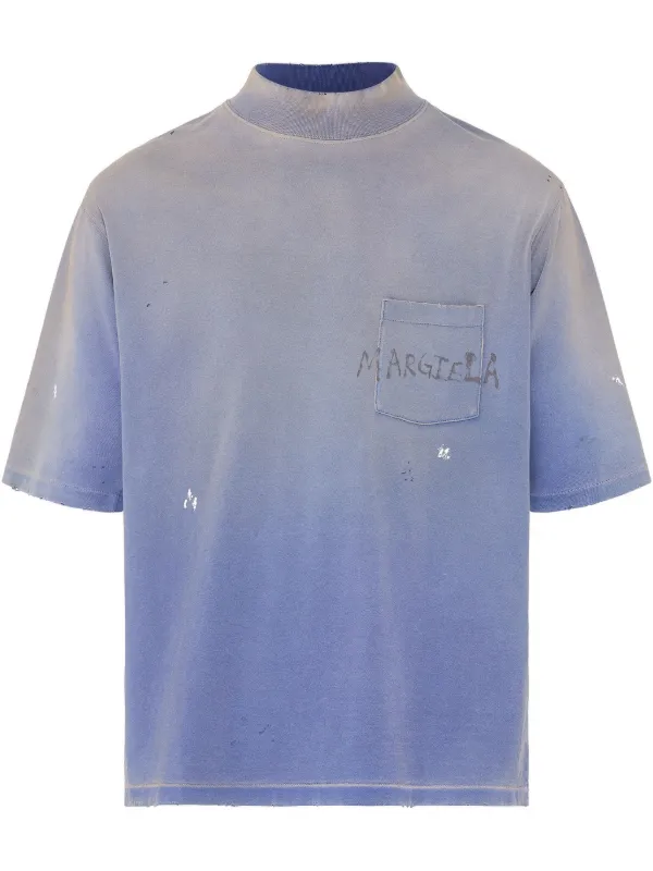 【関税込み】Maison Margiela ブルー ロゴ刺繍 Tシャツ S50GC0684S22816100_01_M_2023-