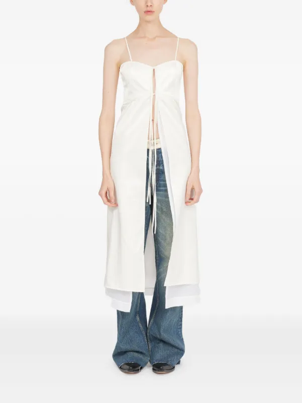 MM6 Maison Margiela Sleeveless Midi Dress | White | FARFETCH