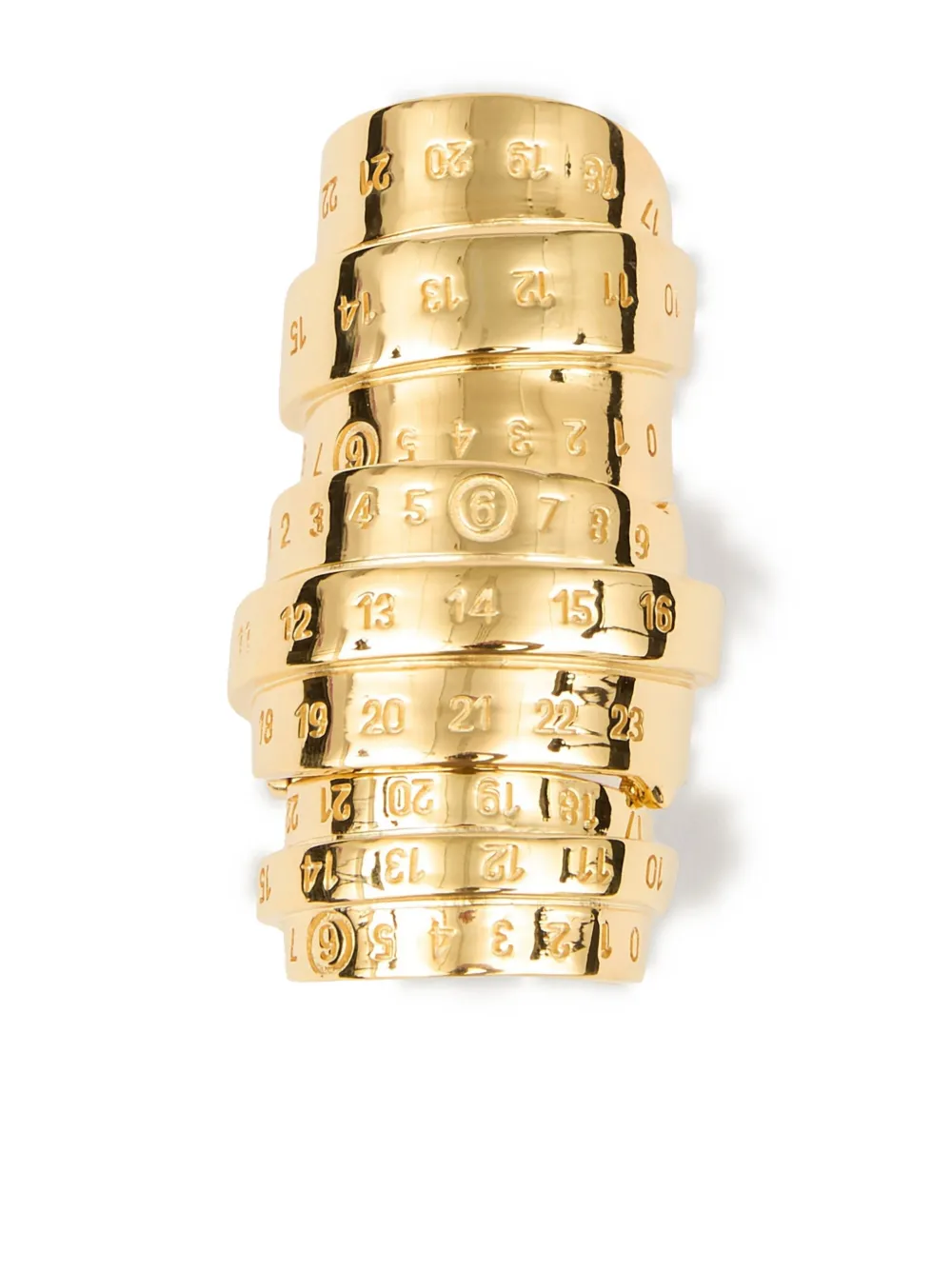 MM6 Maison Margiela Signature Numbers motif ring | Gold | Image 1