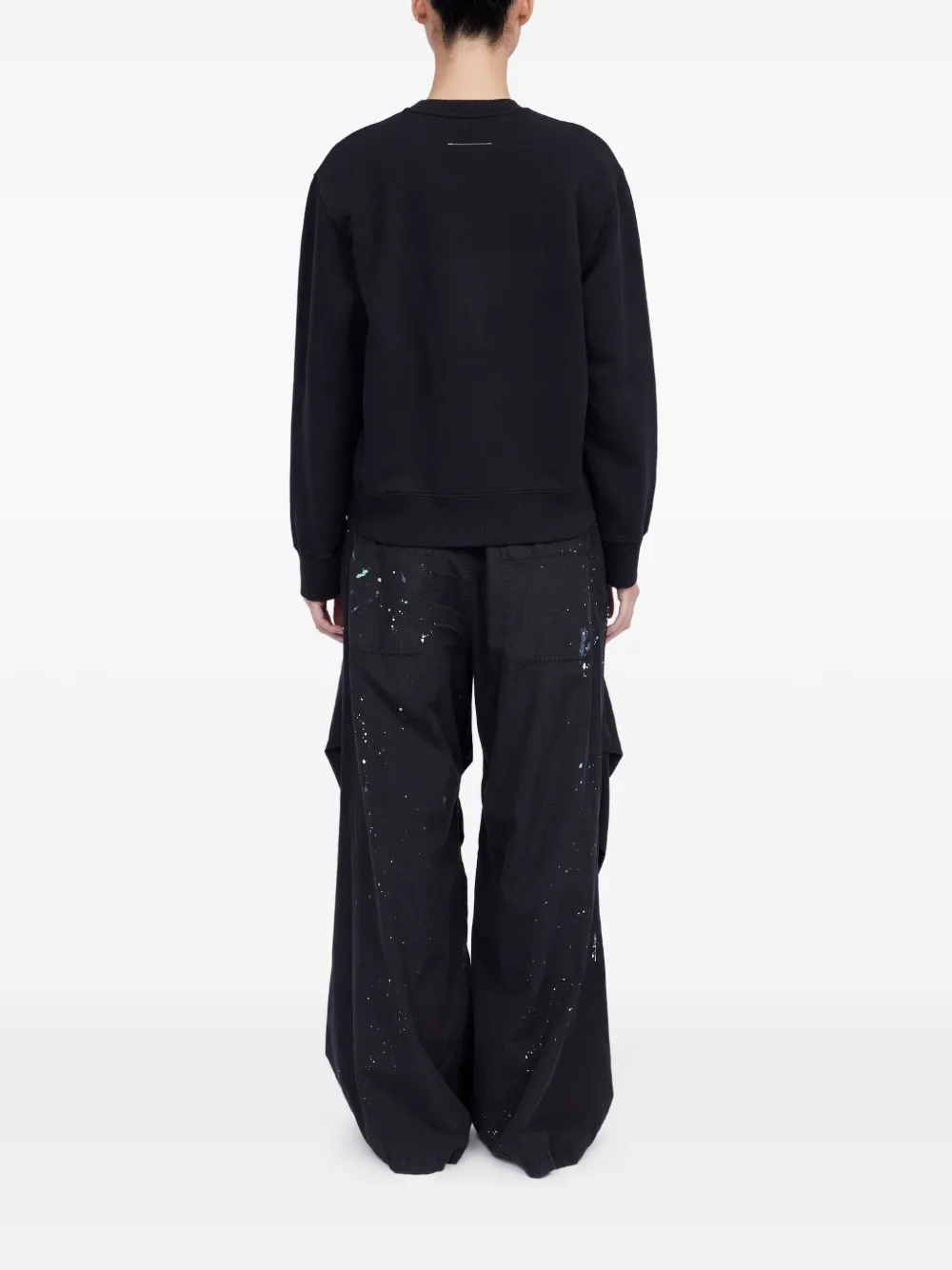 Shop Mm6 Maison Margiela Jersey Sweatshirt In Black