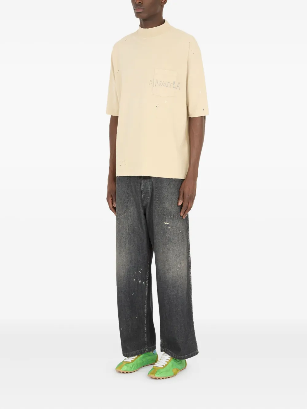 Maison Margiela T-shirt met logoprint Beige