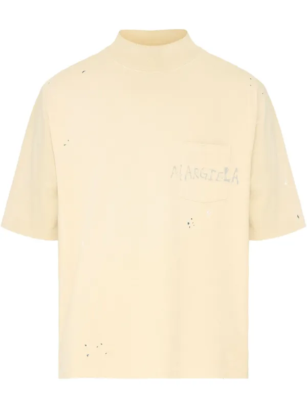 Maison Margiela Logo-print T-shirt in Neutrals