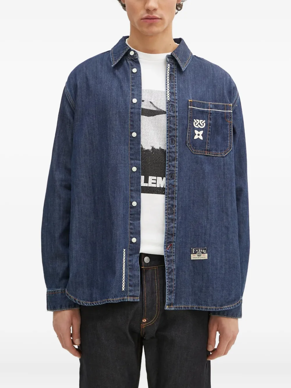 EVISU camisa con bolsillo | azul | Image 1