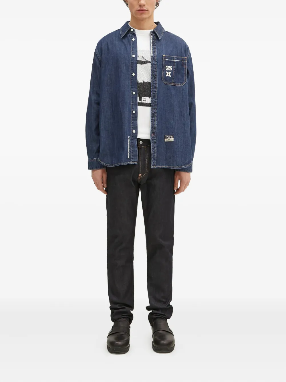 EVISU pocket graphic shirt - Blauw