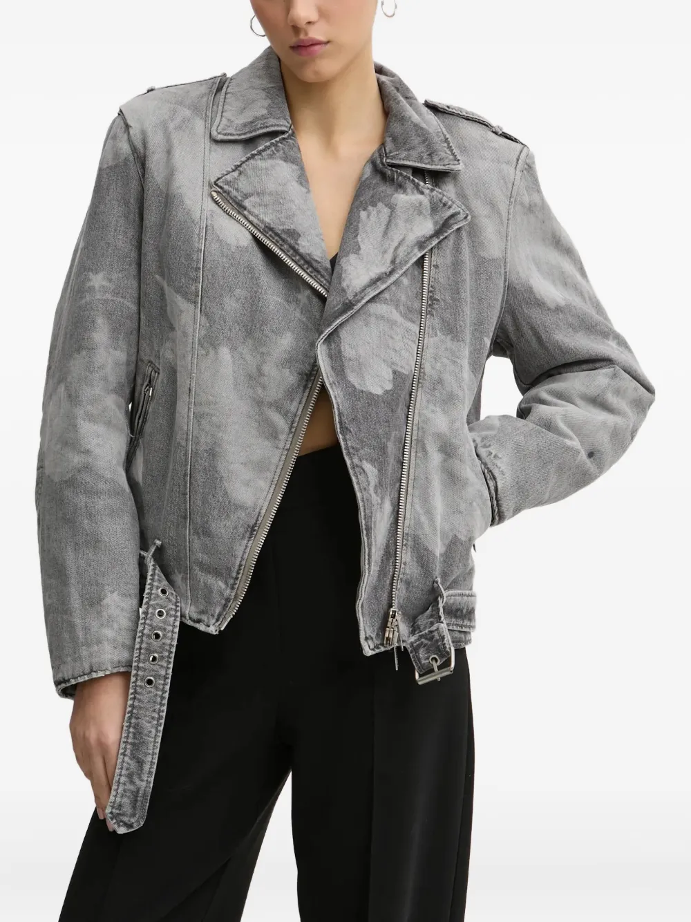 Fiorucci Angels denim biker jacket | Grey | Image 1