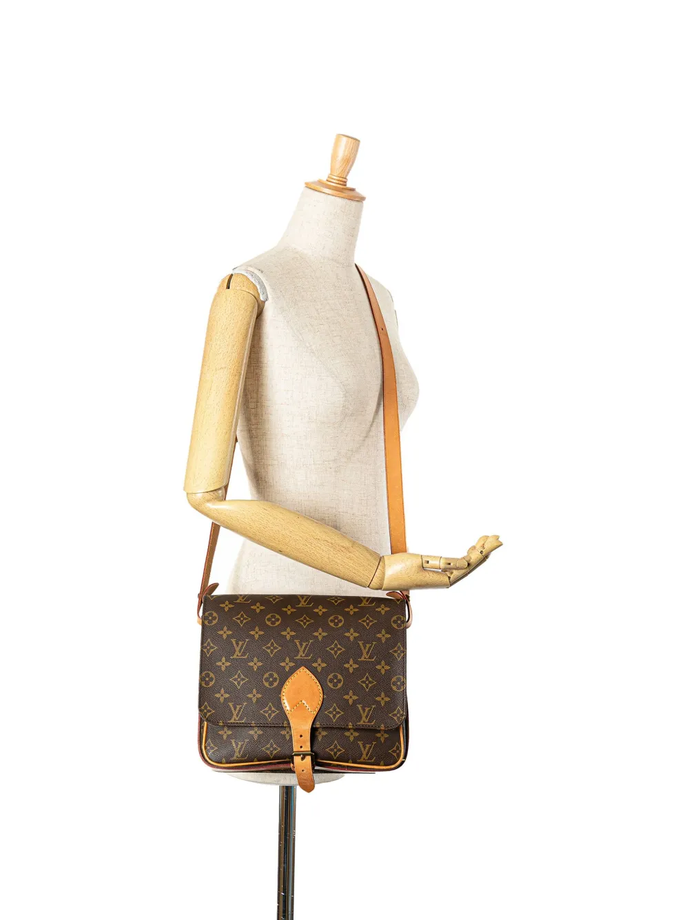 Louis Vuitton Pre-Owned 1980s Monogram Cartouchiere GM crossbodytas - Bruin