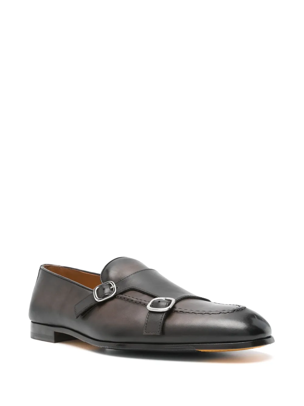 Doucal's leather monk shoes Brown