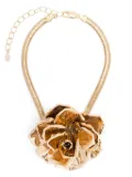 Magda Butrym sculptural rose choker - Gold