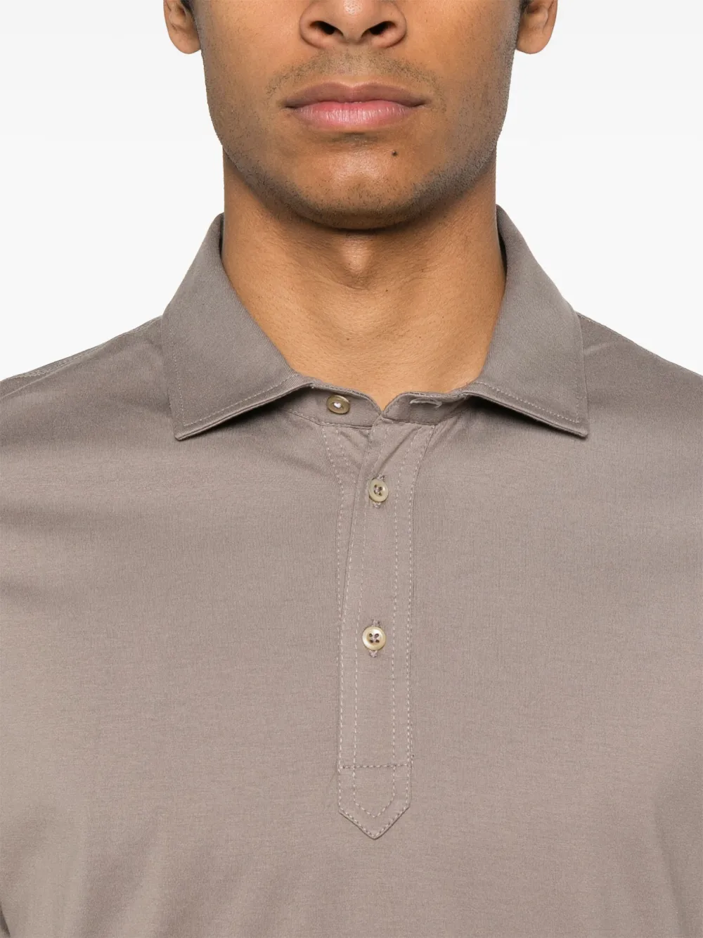 Brunello Cucinelli Katoenen poloshirt Bruin