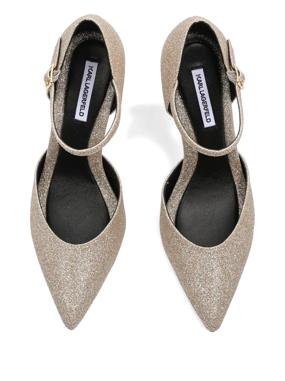 Karl Lagerfeld 80mm Leather Pumps In Gold