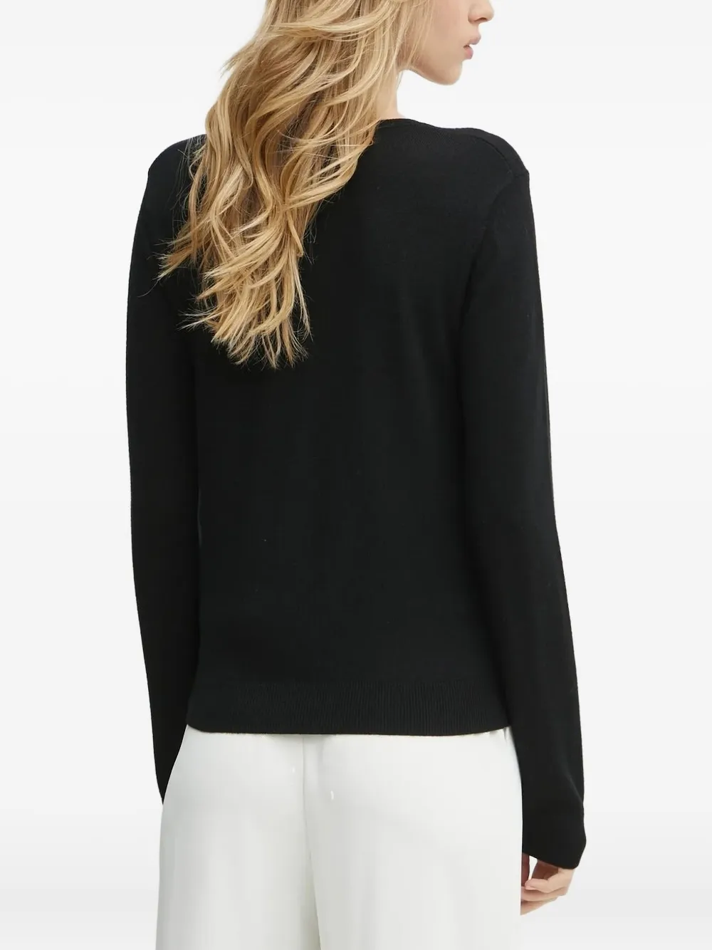 Karl Lagerfeld Heart-embroidered Sweater In Black