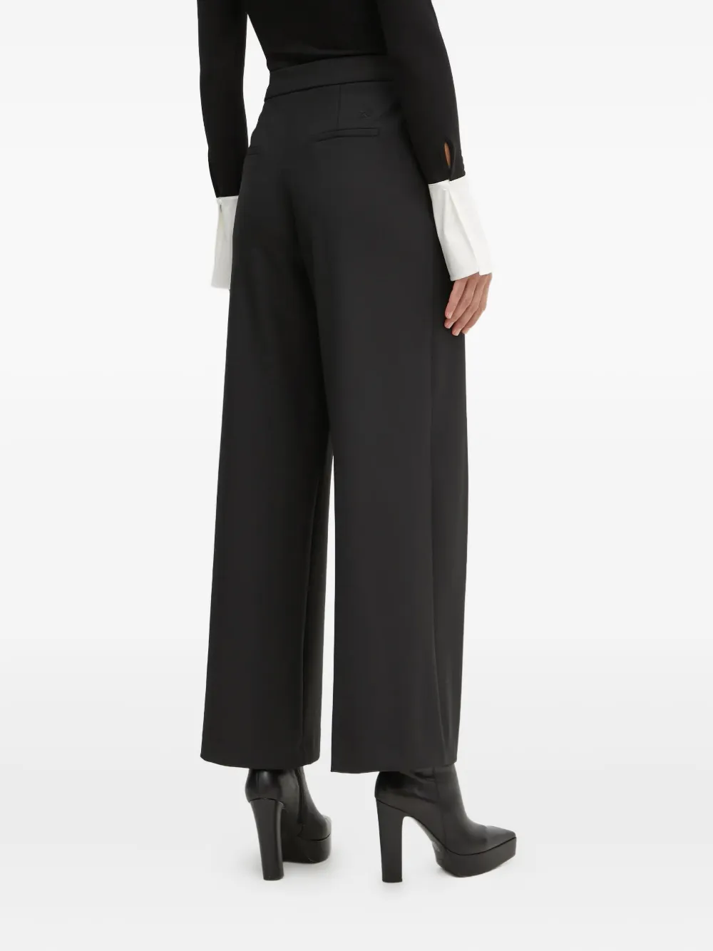 Karl Lagerfeld Wrap-front Pants In Black