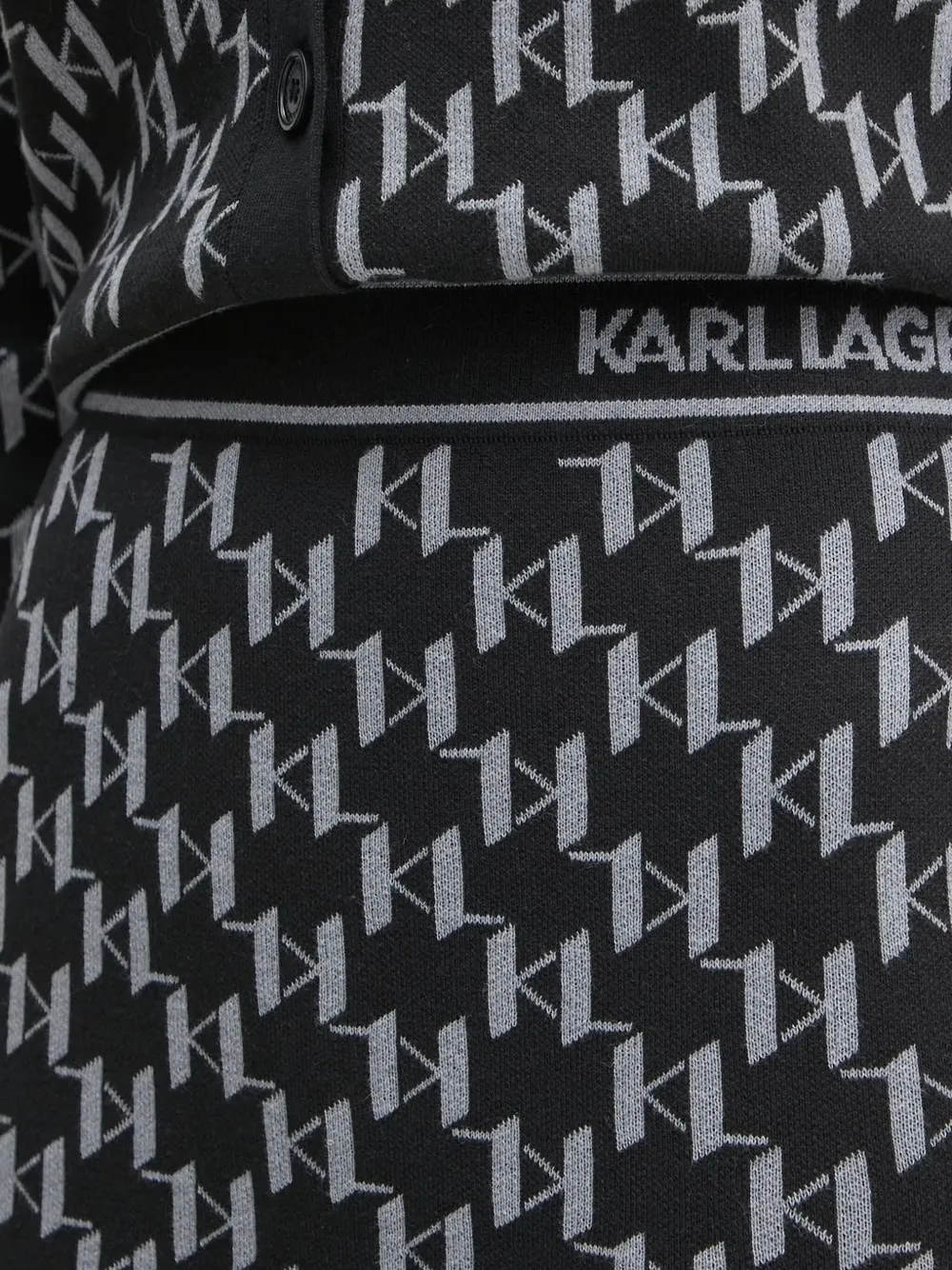 Karl Lagerfeld Rok met monogram Zwart