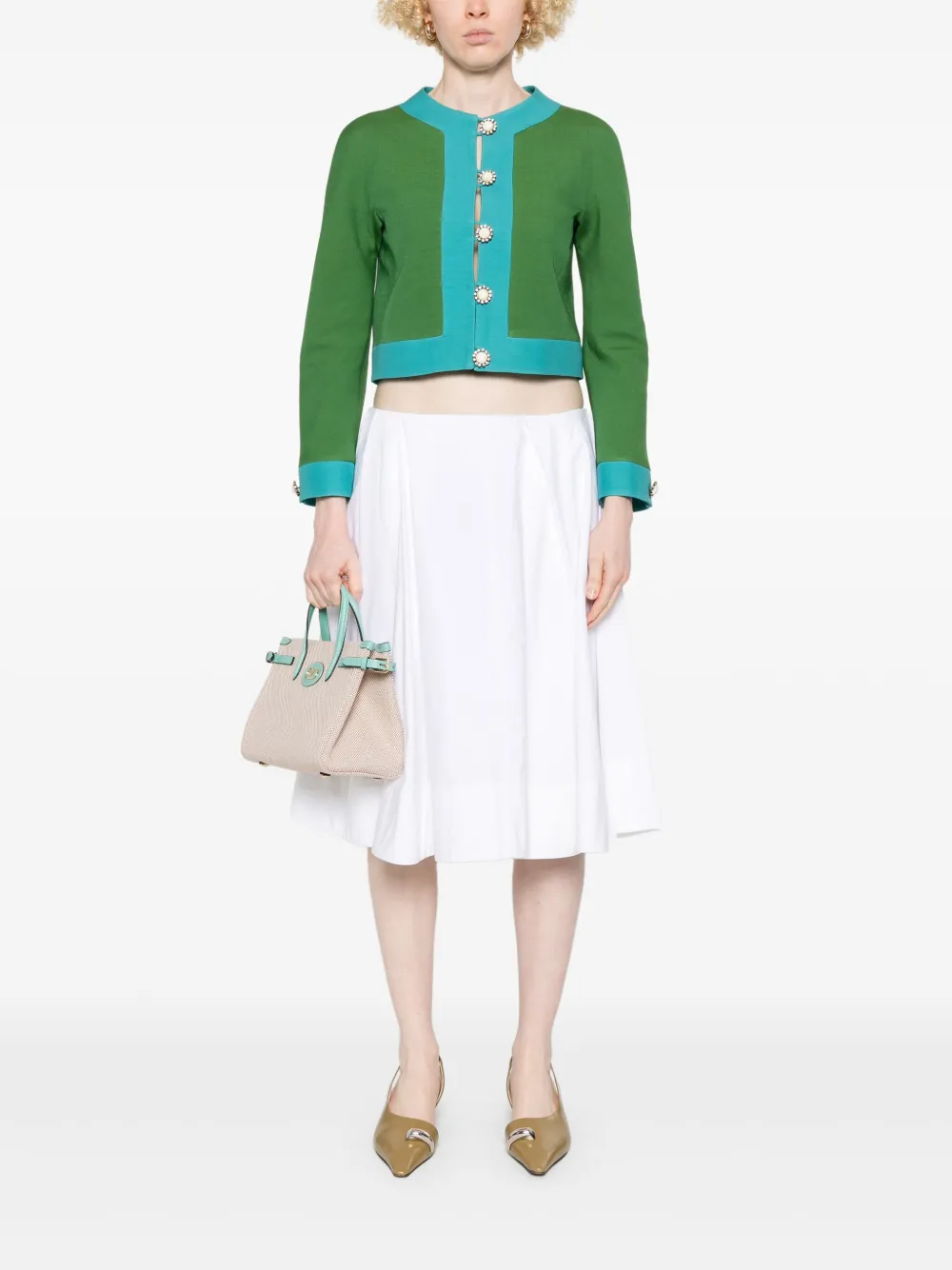 Valentino Garavani Jack met colourblocking - Groen