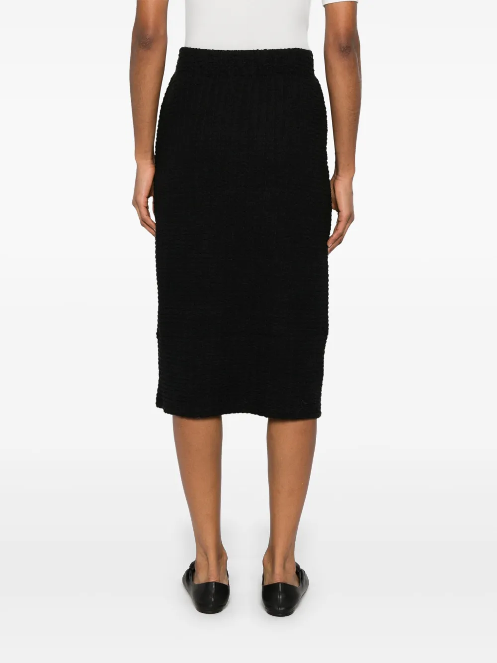 Shop Vince Smocked Midi Skirt In Black