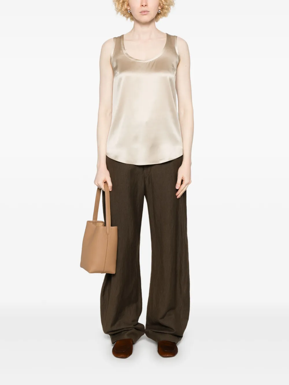 Brunello Cucinelli Satijnen top - Beige