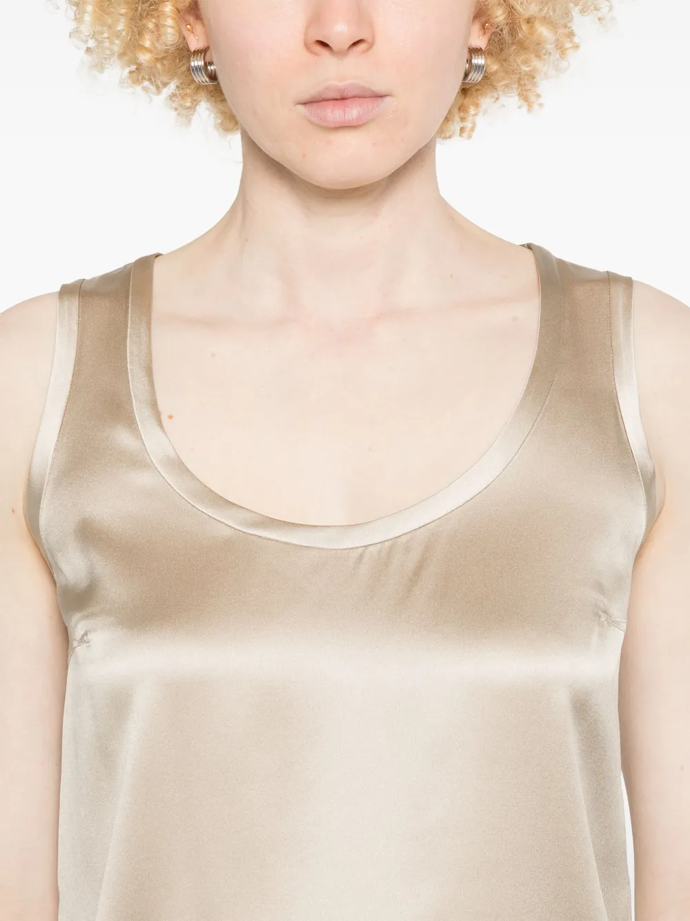 Brunello Cucinelli Satijnen top Beige