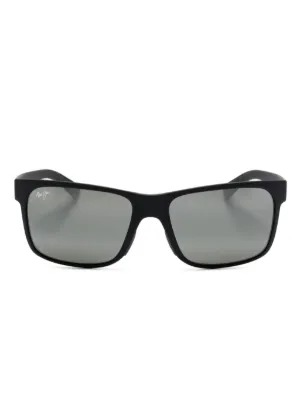 Maui Jim スクエアフレーム サングラス | ブラック | FARFETCH JP