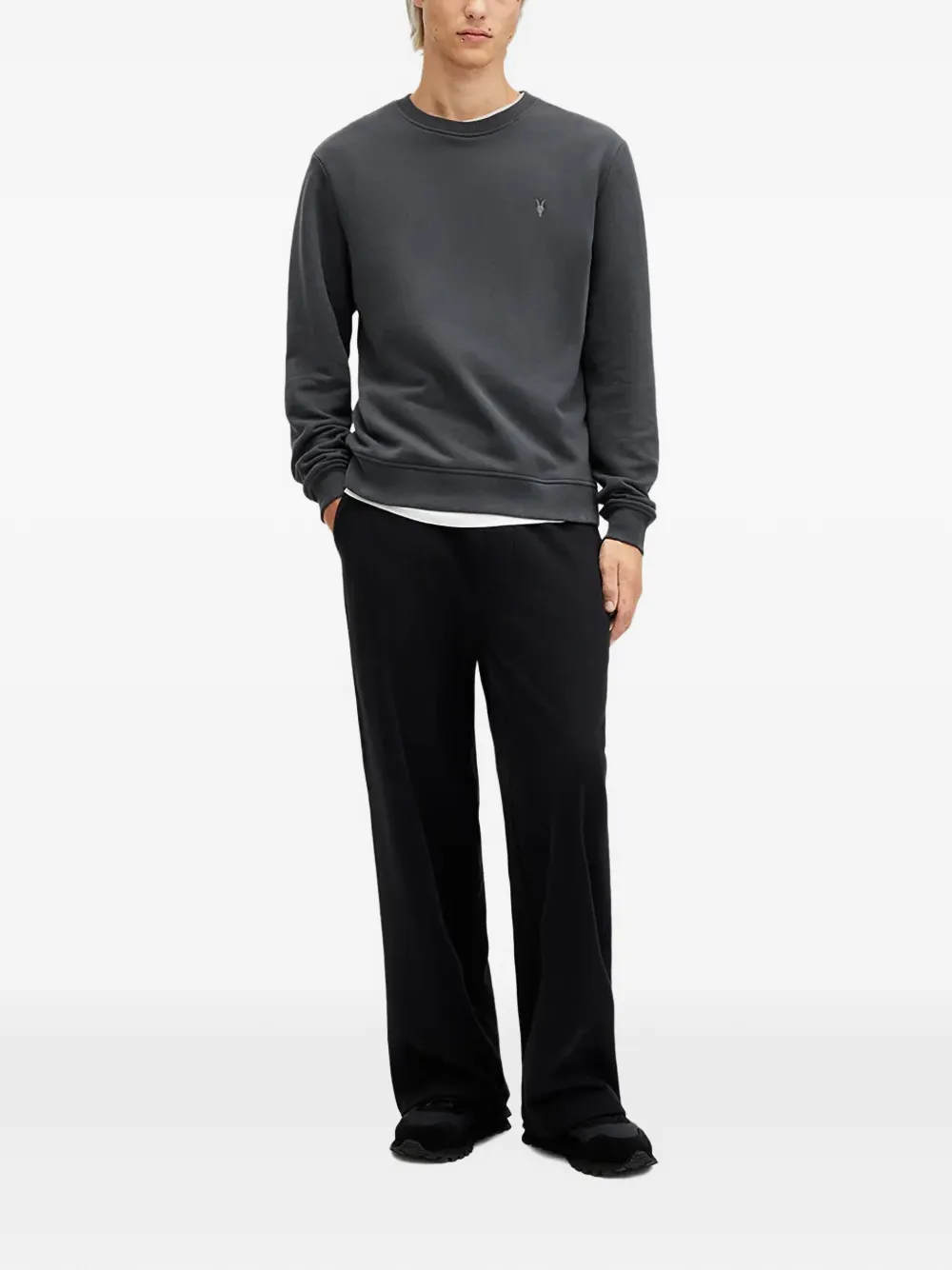 AllSaints Raven embroidered-detail sweatshirt - Grijs