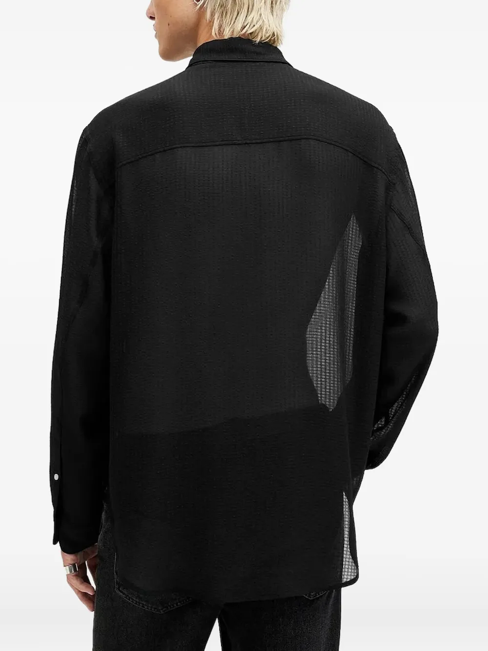 AllSaints textured chest-pocket shirt | Image 2