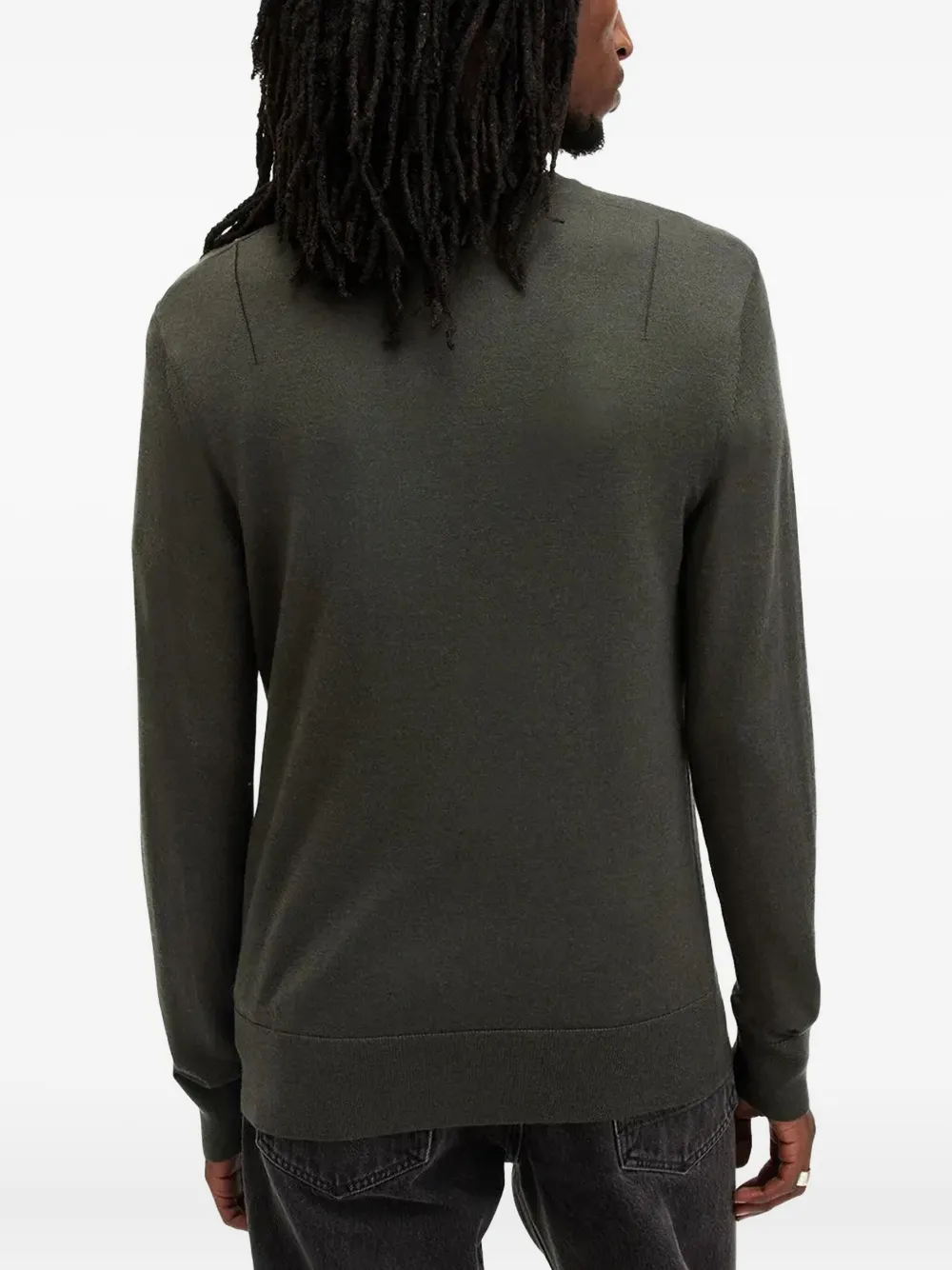 AllSaints Sweater met borduurwerk en ronde hals Groen