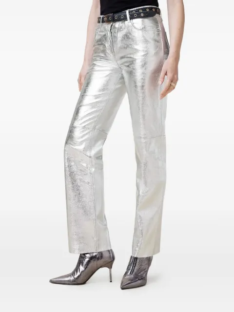 AllSaints metallic-leather straight-leg trousers