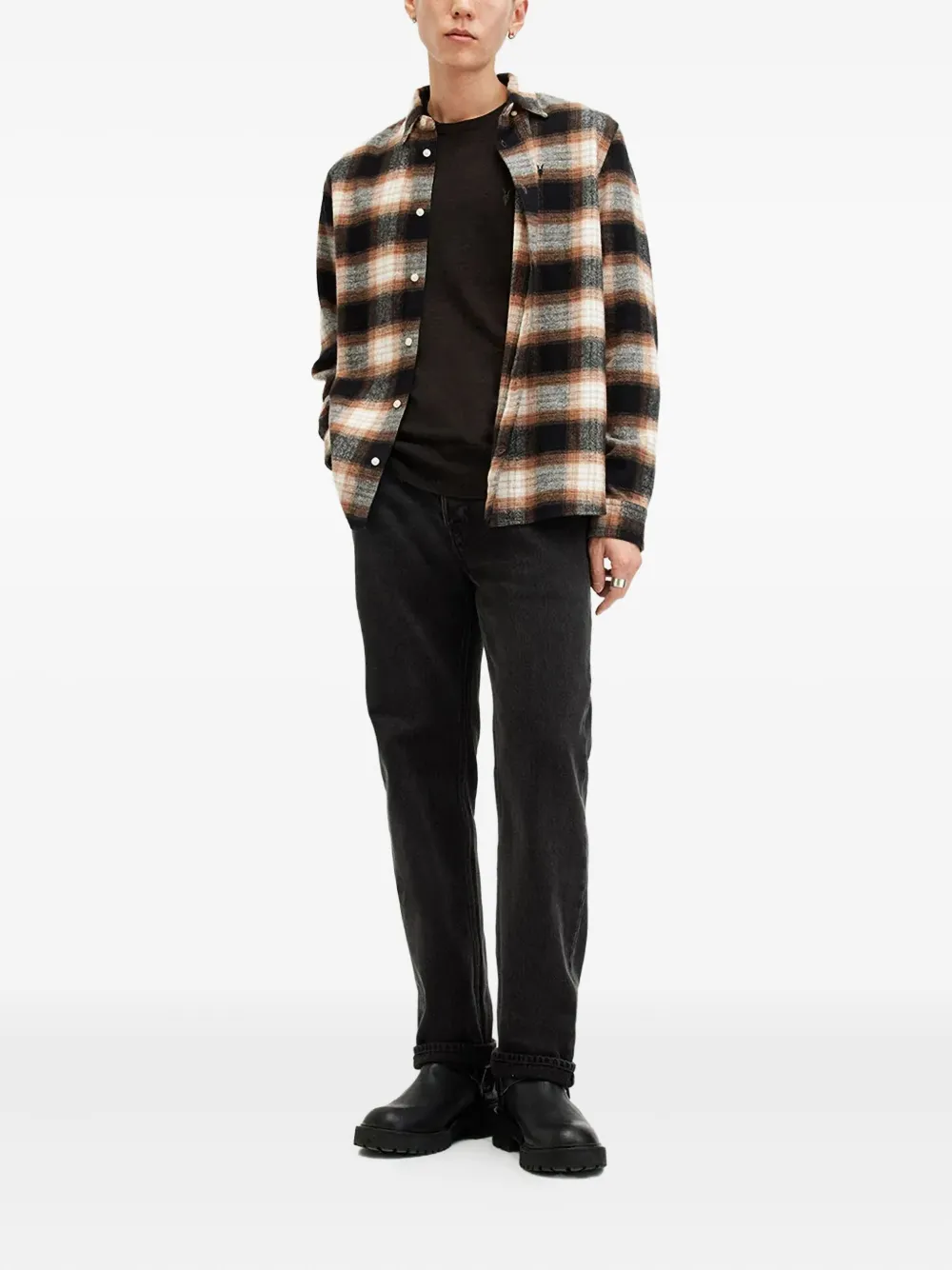 AllSaints embroidered-logo crew-neck sweater - Bruin