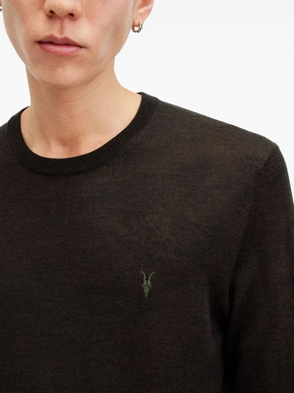 AllSaints Trui met geborduurd logo Bruin