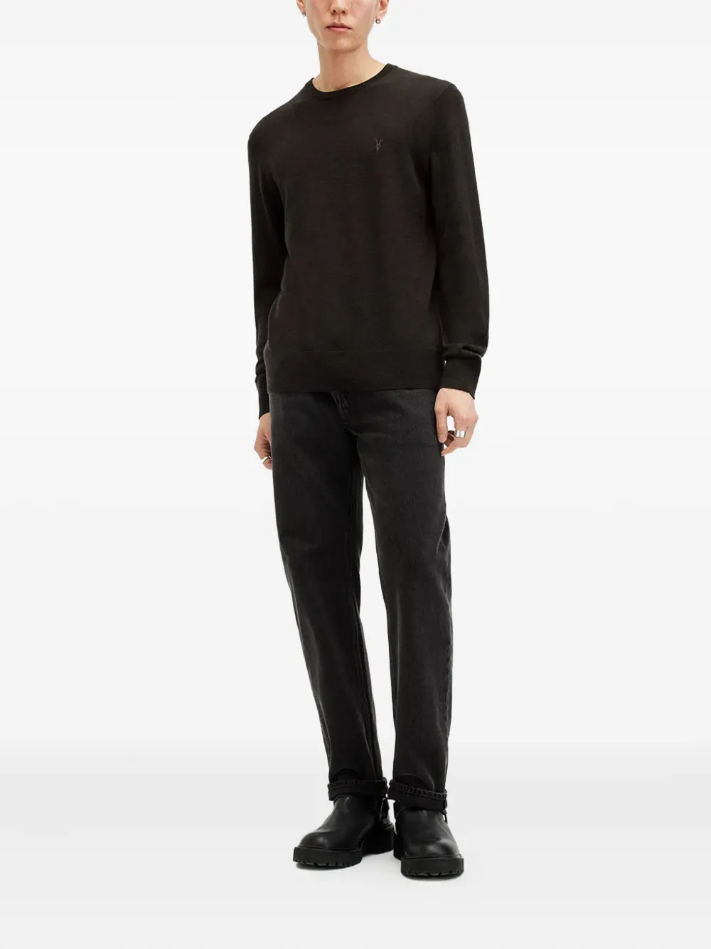 AllSaints Trui met geborduurd logo Bruin