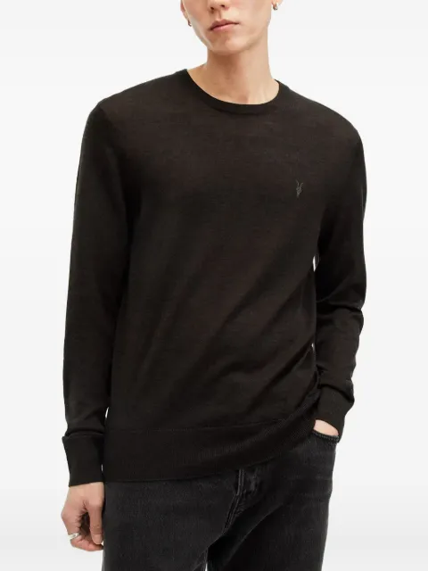 AllSaints embroidered-logo crew-neck sweater