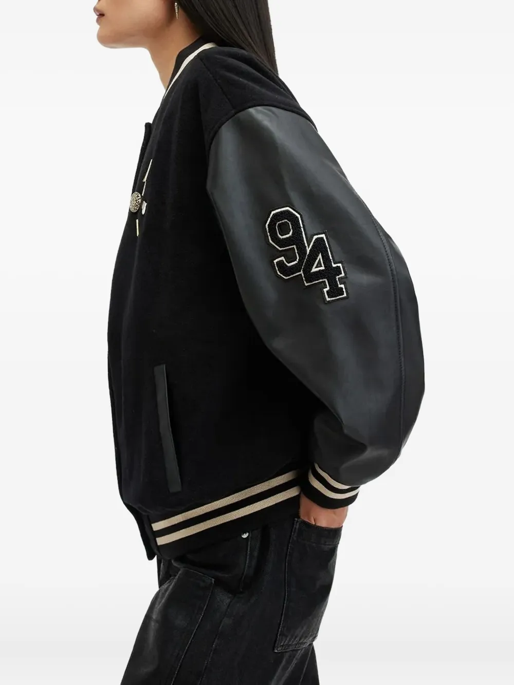 AllSaints Valeria bomberjack met vlakken Zwart