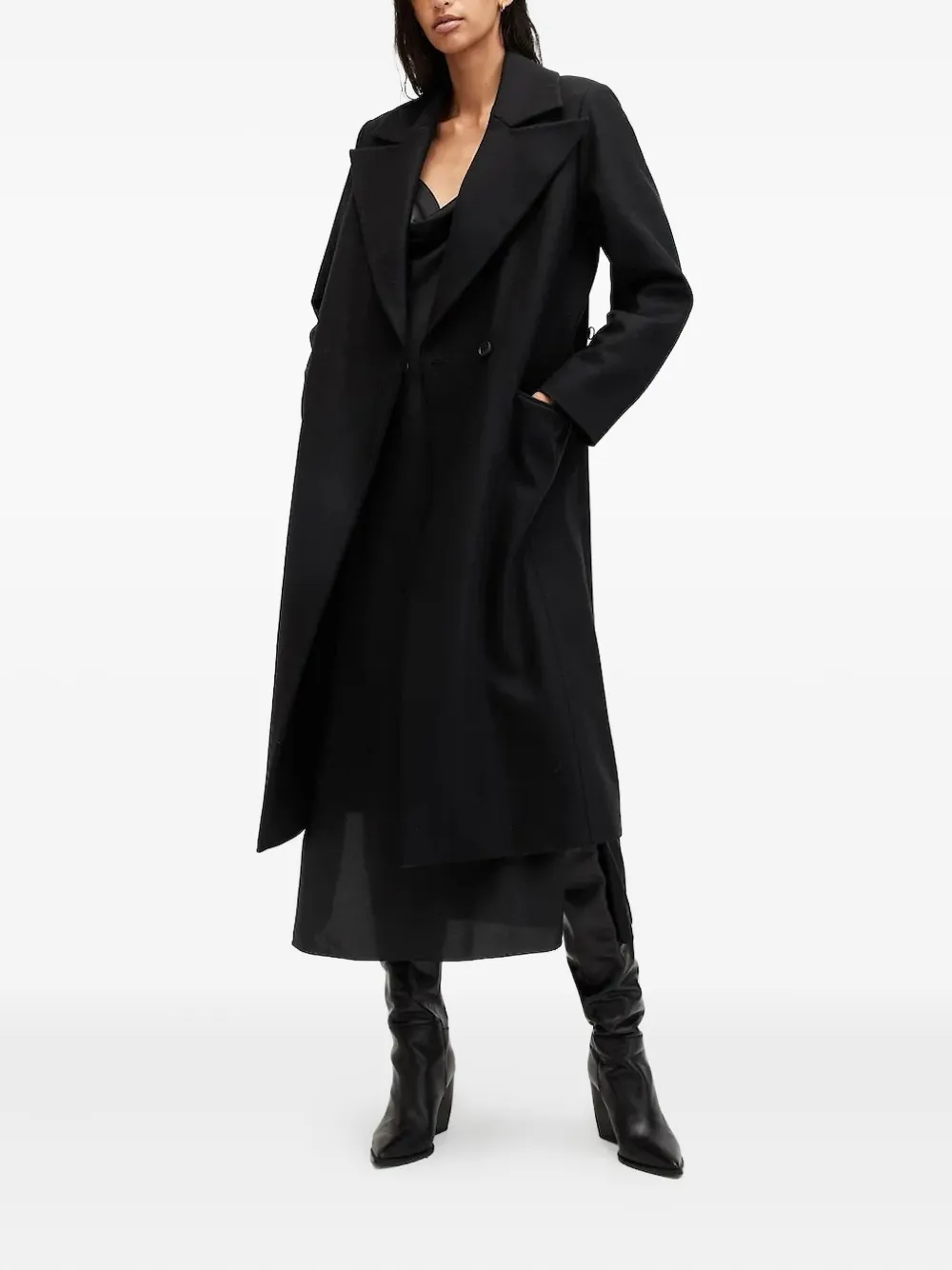 AllSaints Jas met enkele rij knopen Zwart