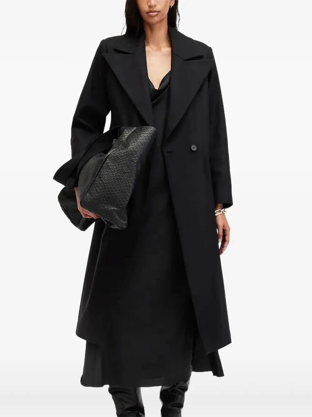 AllSaints Jas met enkele rij knopen Zwart
