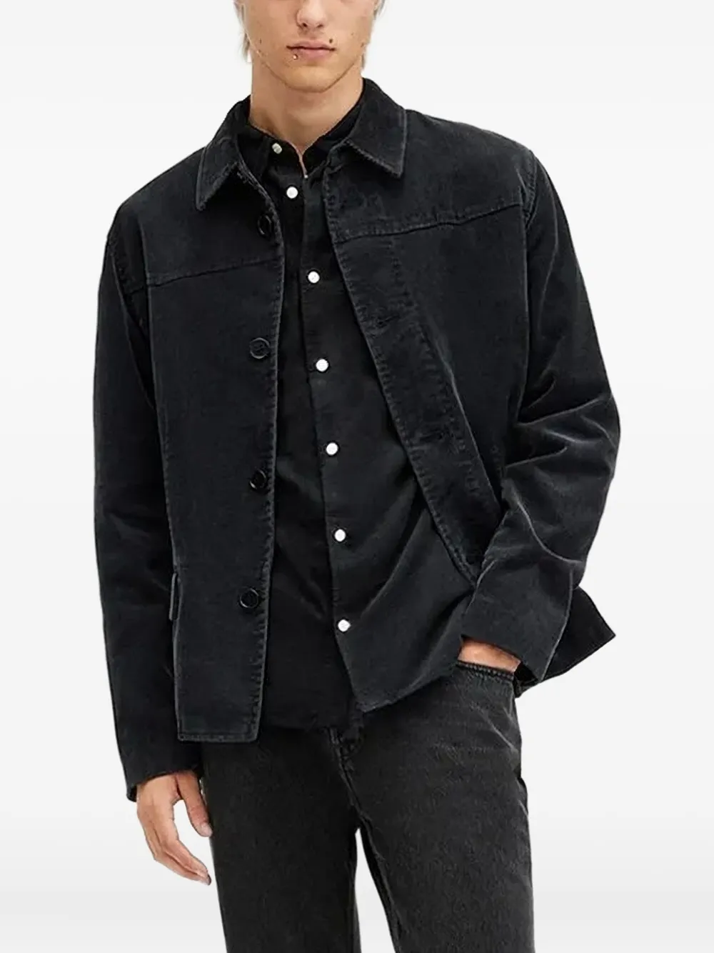 AllSaints Overhemd met lange mouwen Zwart