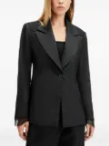 AllSaints Lacey lace-insert single-breasted blazer - Black