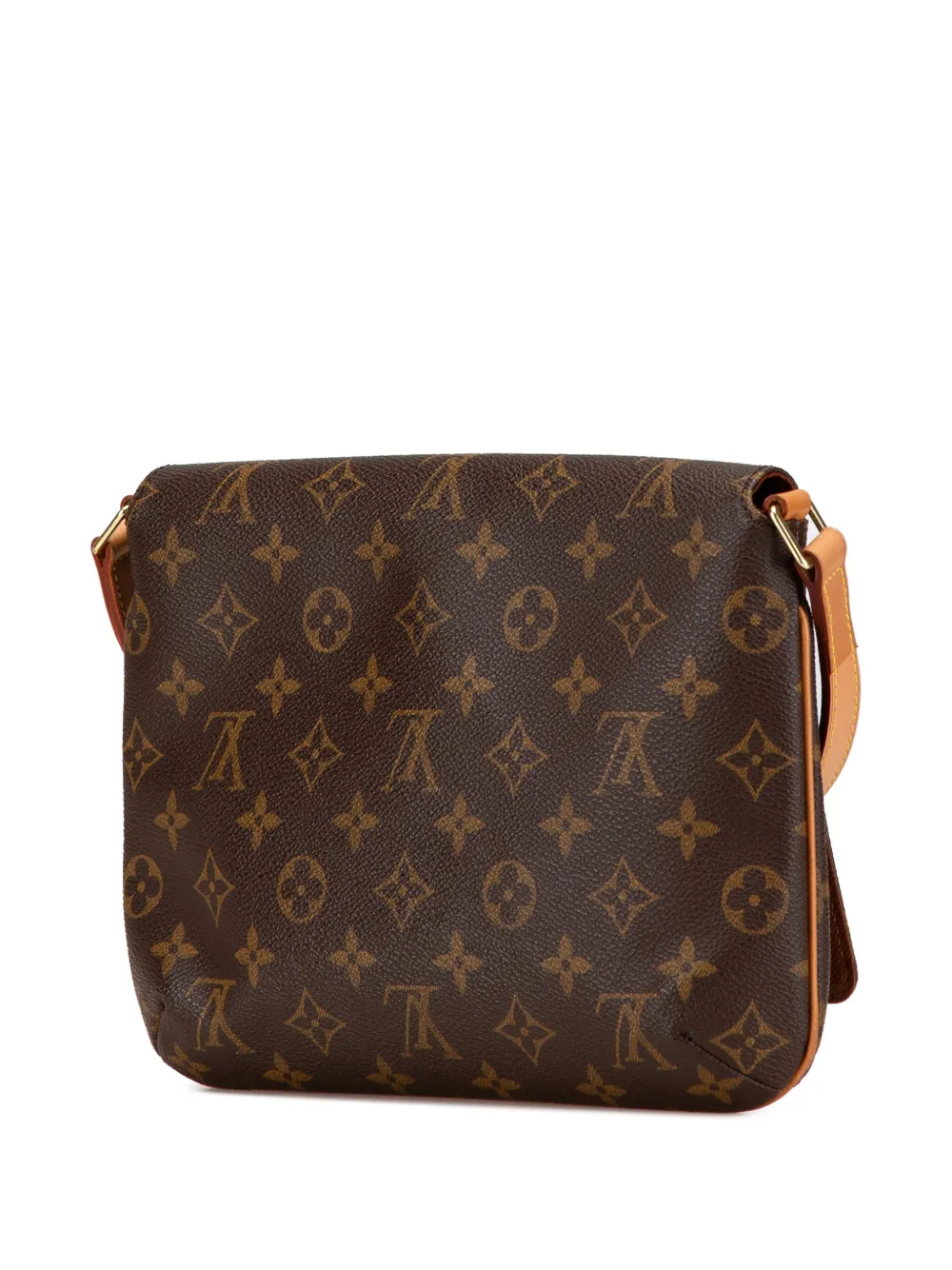 Pre-owned Louis Vuitton 2000 Monogram Musette Tango Short Strap Shoulder Bag In Brown