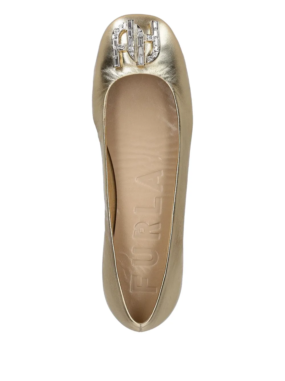 Furla leather ballerina shoes Gold