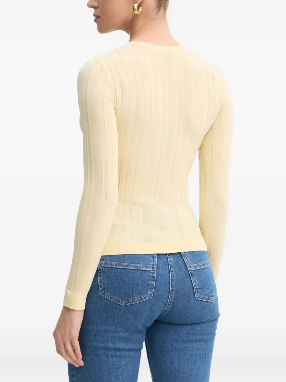 Elisabetta Franchi Ribbed Button Cardigan In Neutral
