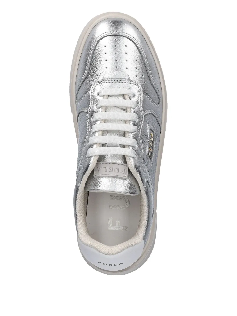 Furla metallic effect trainers Silver