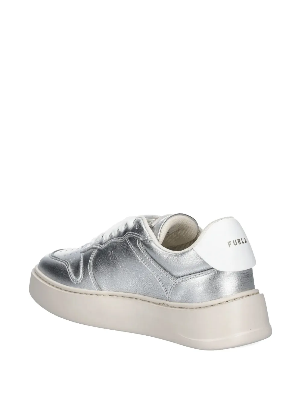 Furla Metallic Effect Trainers In Silver