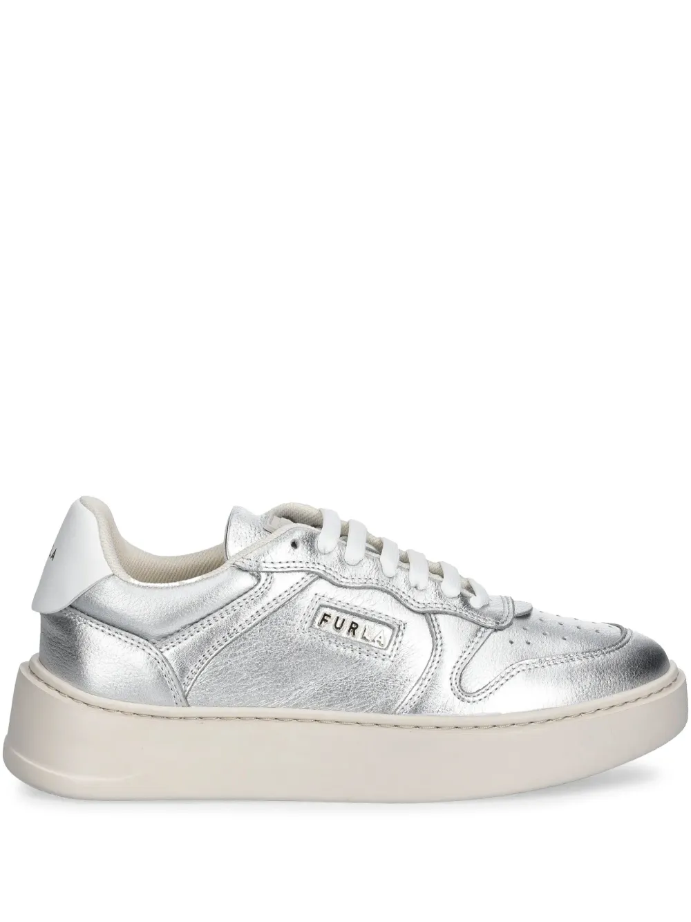 Furla metallic effect trainers Silver