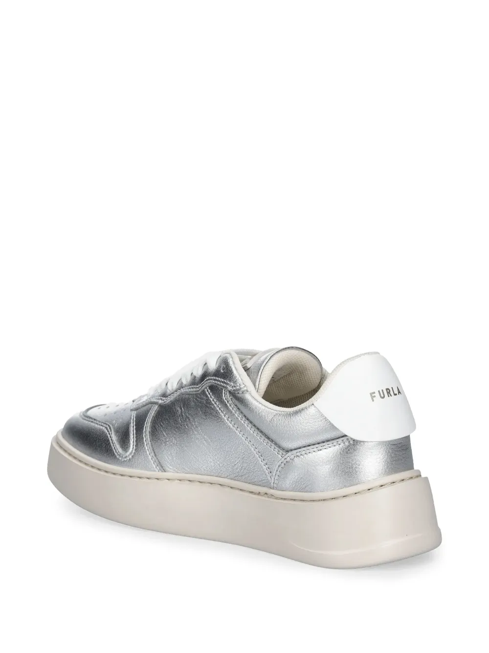 Furla metallic effect trainers Silver