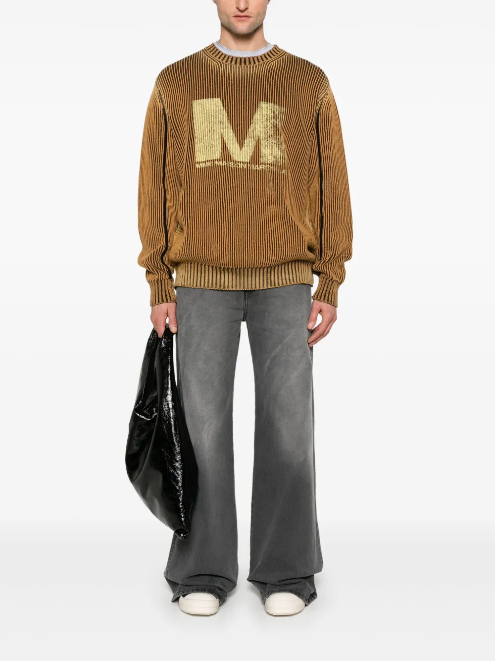 MM6 Maison Margiela Ribgebreide sweater - Zwart