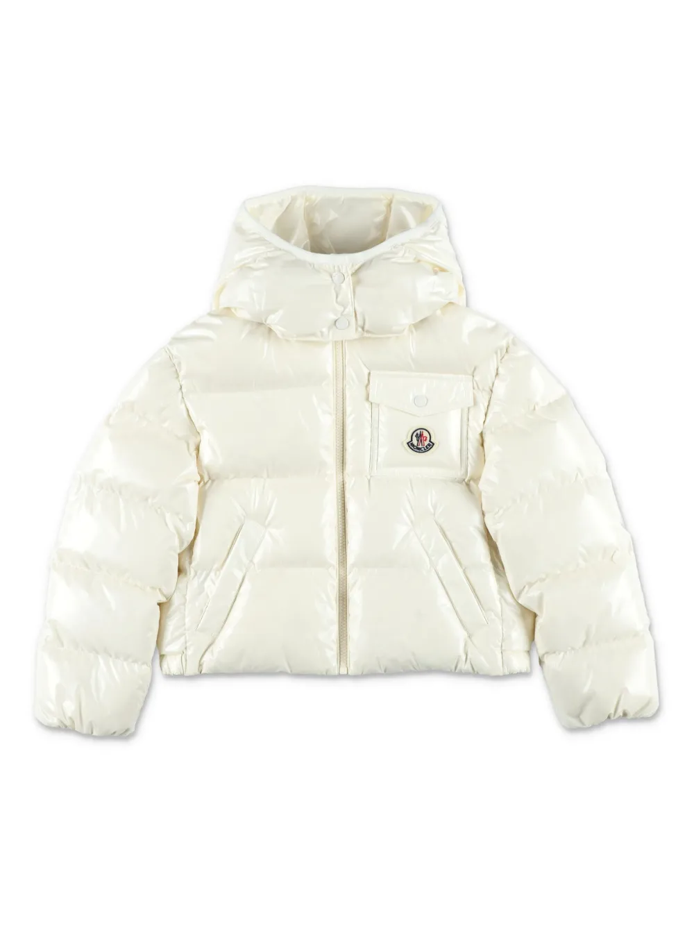 Moncler Enfant Gewatteerd jack met logopatch Wit