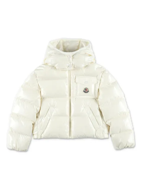 Moncler Enfant Jaqueta matelassê com patch de logo