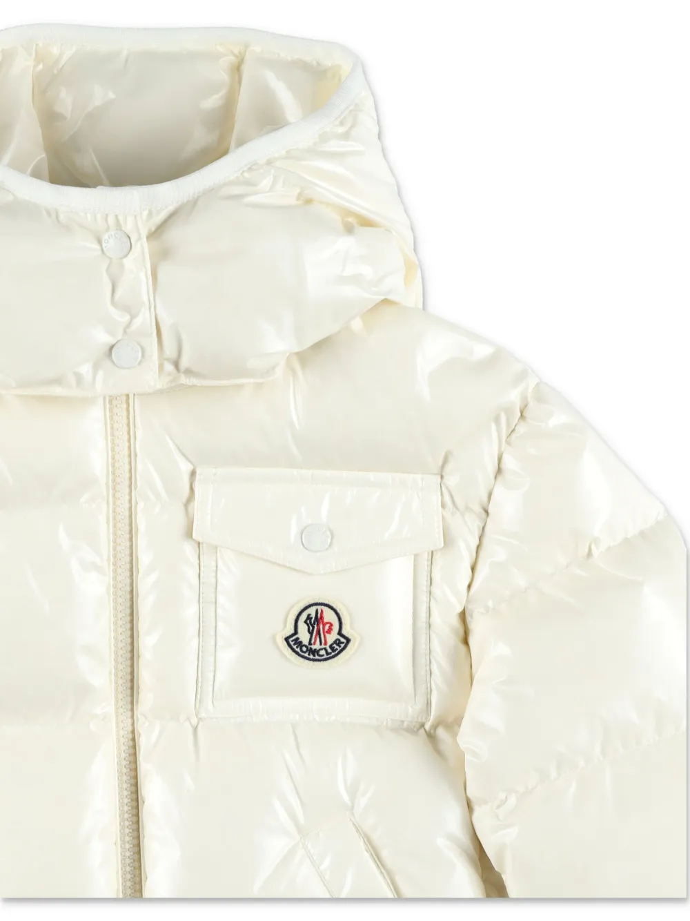 Moncler Enfant Gewatteerd jack met logopatch Wit