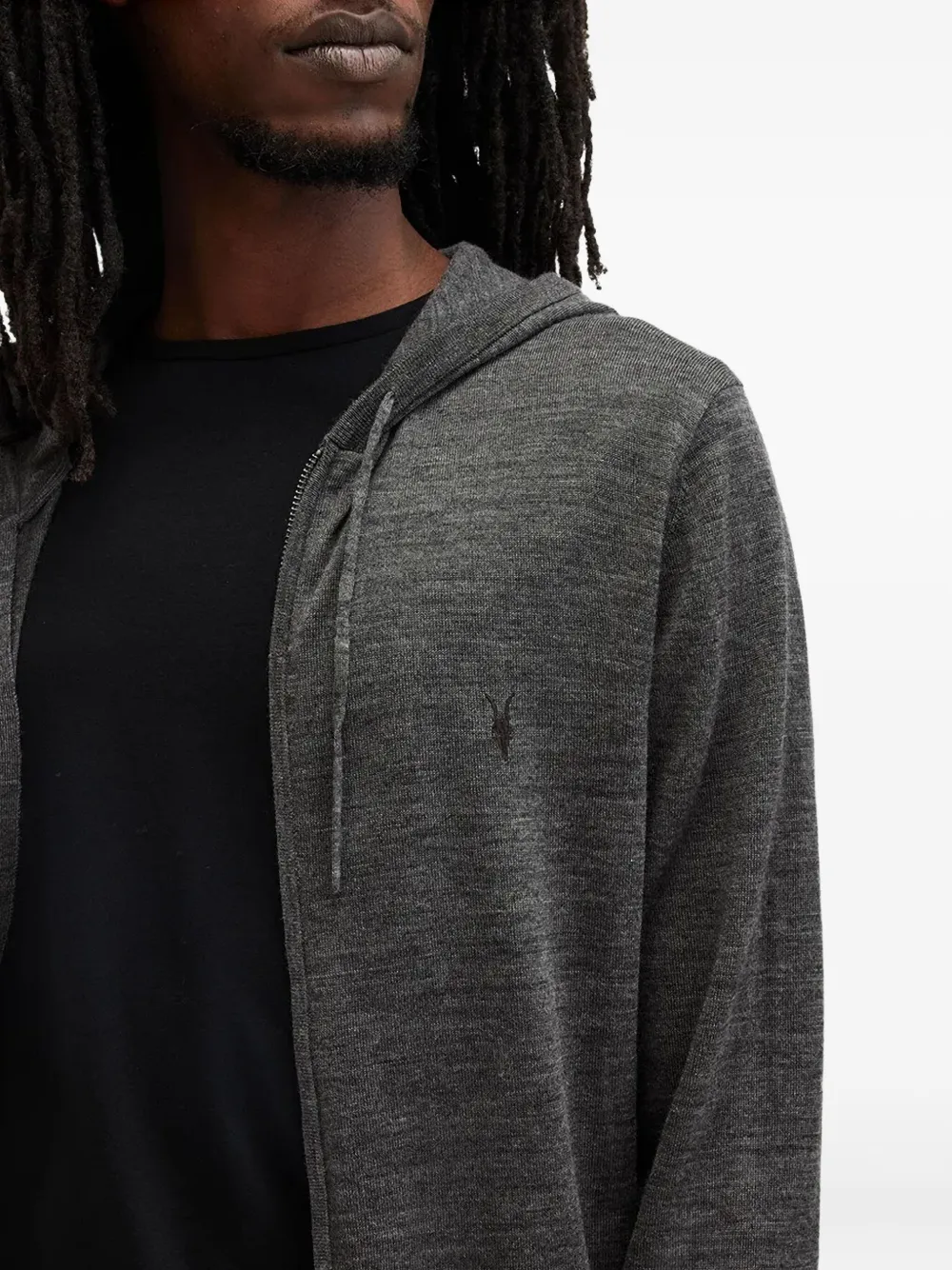 AllSaints Vest met capuchon Grijs